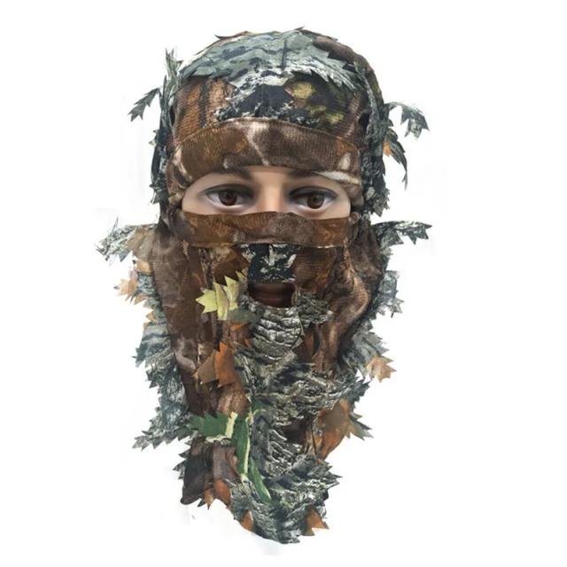 Conjunto de 10 Peças de Camuflagem 3D: Máscara Facial Ghillie, Terno Sniper, Capuz e Chapéu Tático Respirável e Elástico para Caça