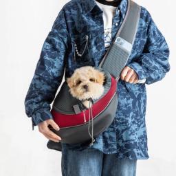 Pet Transportadora Mochila para Gato e Cão, Travel Tote, Bolsas de Ombro, Mesh Sling, Carry Pack, Pet Carrying Supplies, Crossbody Bag - Image 3