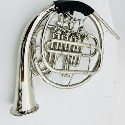 Single Row French Horn com bocal, 4-chave B/F niquelado instrumento musical, profissional, frete grátis - Image 6
