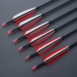 Flecha de pena real para tiro com arco de 31,5 polegadas, id 6,2 mm, para arco recurvo ao ar livre, caça, tiro com arco esportivo, acessórios de flecha - Image 1
