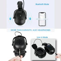 Construção capacete de segurança com viseiras, atualizado Bluetooth Earmuff, redução de ruído, orelha regalos auscultadores com chapéu duro - Image 3