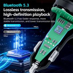 Carro transmissor fm bluetooth 5.3 handsfree sem fio kit carro usb c carregador de carro rádio automático modulador fm mp3 player adaptador - Image 4