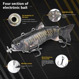 Recarregável Robotic Fish Lure, isca de hélice-motorista auto-natação, isca de LED eletrônico, novo, 90mm, 20g - Image 3
