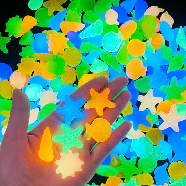 Brilho Decorativo para Aquários: Conchas e Estrelas do Mar em Pacote com 50 Peças para DIY e Decoração de Pátios