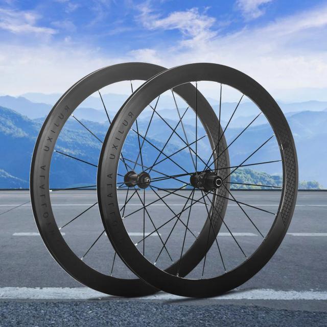 RUJIXU Conjunto de Rodas de Bicicleta 700C Aro Liga/Cubo Carbono Freio V/Disco