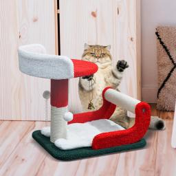 Natal Cat Scratcher Post para gatos de interior, Coçar a tábua, Pet Shop, Jogando a cama, Casa, Interativo Grinding Claw Rest - Image 4