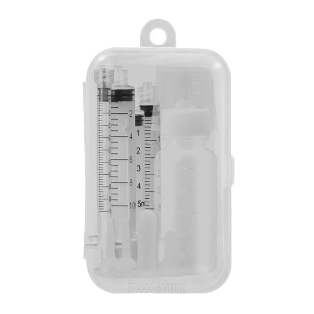 Kit Pet Bottle com Bico de Silicone para Administração de Medicamentos em Hamsters, Cachorros, Gatos e Bebês