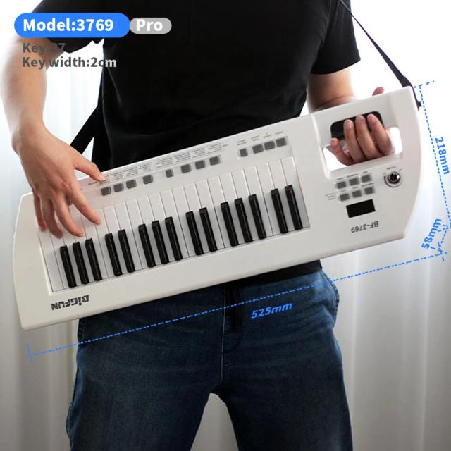 Mini Keytar Piano de 37 Teclas - Sintetizador Digital Infantil e Controlador MIDI para Música Eletrônica