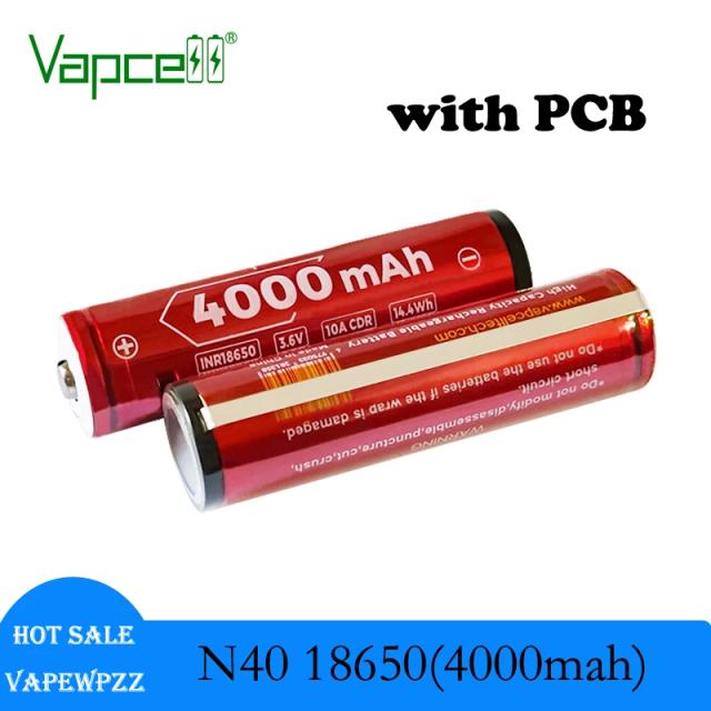 Vapcell N40 Bateria 18650 4000mAh 10A Protegida 3.6V