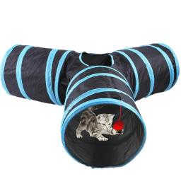 Gato dobrável túnel tubo com bola, brinquedo interativo do jogo, Pet aventura, interior - Image 1