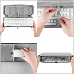 Geekria estojo de teclado rígido compatível com apple teclado mágico numérico + apple mouse mágico (cinza claro) - Image 3