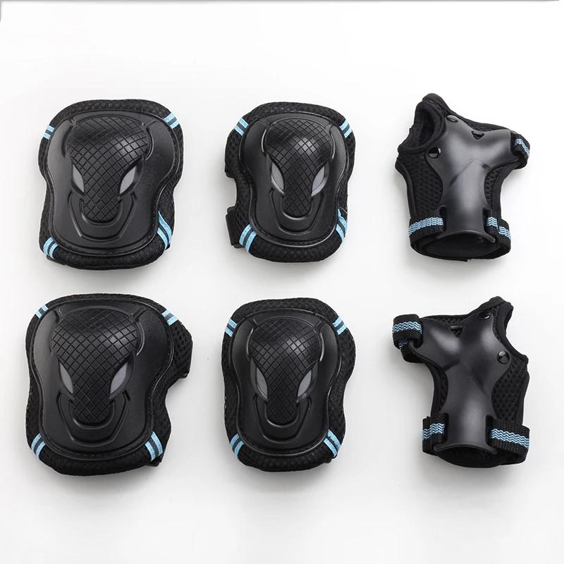 Joelheiras e cotoveleiras para adultos, protetores de pulso, conjunto de equipamentos de proteção, proteção de segurança, skate, ciclismo, equitação, 6 peças - Image 1