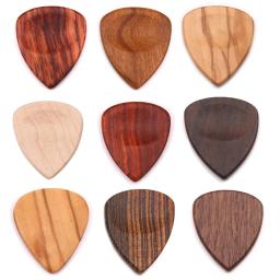 Palhetas de madeira acústica da guitarra, palhetas, vermelho, preto, sândalo, jacarandá, bordo, azeitona, forma do coração, baixos, peças, acessórios - Image 1