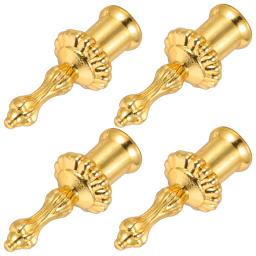 Solid Finials Desk Lâmpadas, Golden Lamp Cap Decoração, Tapped Acessórios, Gold Decor, 4 Pcs - Image 2