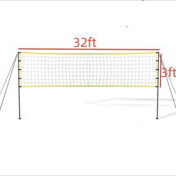 Quadro e rede de voleibol em altura ajustável para homens e mulheres, quintal exterior, piscina de praia, conjunto ultra desportivo, 32x3 pés - Image 5