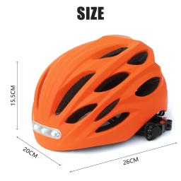 Capacetes de bicicleta inteligentes portáteis com luz ajustável brilhante capacetes de ciclismo leves e respiráveis ​​para passeios noturnos - Image 6