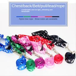 Ajustável Pet Dog Harness e Leash Set, Bone Printing, Moda Harness para Cat, Chihuahua, Walking Puppy, Verão Suprimentos - Image 2
