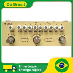 Pedal recarregável de madeira multi efeitos, guitarra acústica, gravação, função de interface de áudio Cuvave Pedal para baixo elétrico - Image 1