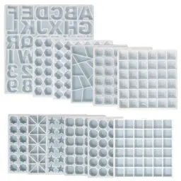 Quebra-cabeça criativo mosaico coaster diy remendo molde de silicone redondo quadrado estrela alfabeto faimimy crianças jogo arte acessórios remendo molde - Image 6