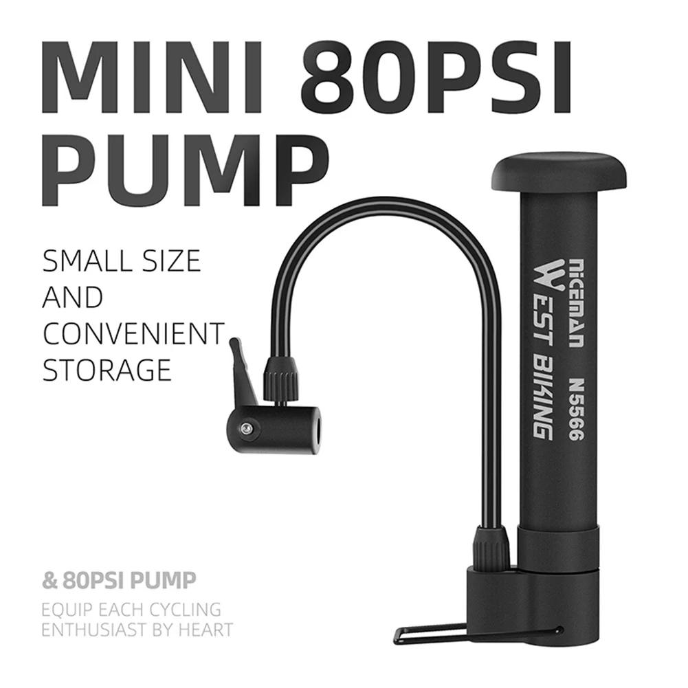 Bomba de alta pressão para bicicleta mtb, 300psi, com medidor, inflador de ar manual, mangueira rotativa de 360 ​​graus com garfo, pneu de suspensão traseira - Image 1