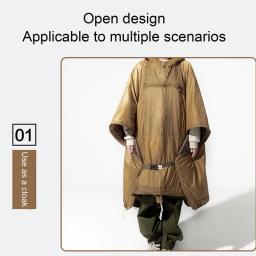 Saco de dormir Wearable Camping, capa, poncho, cobertor com capuz, resistente à água, inverno - Image 4