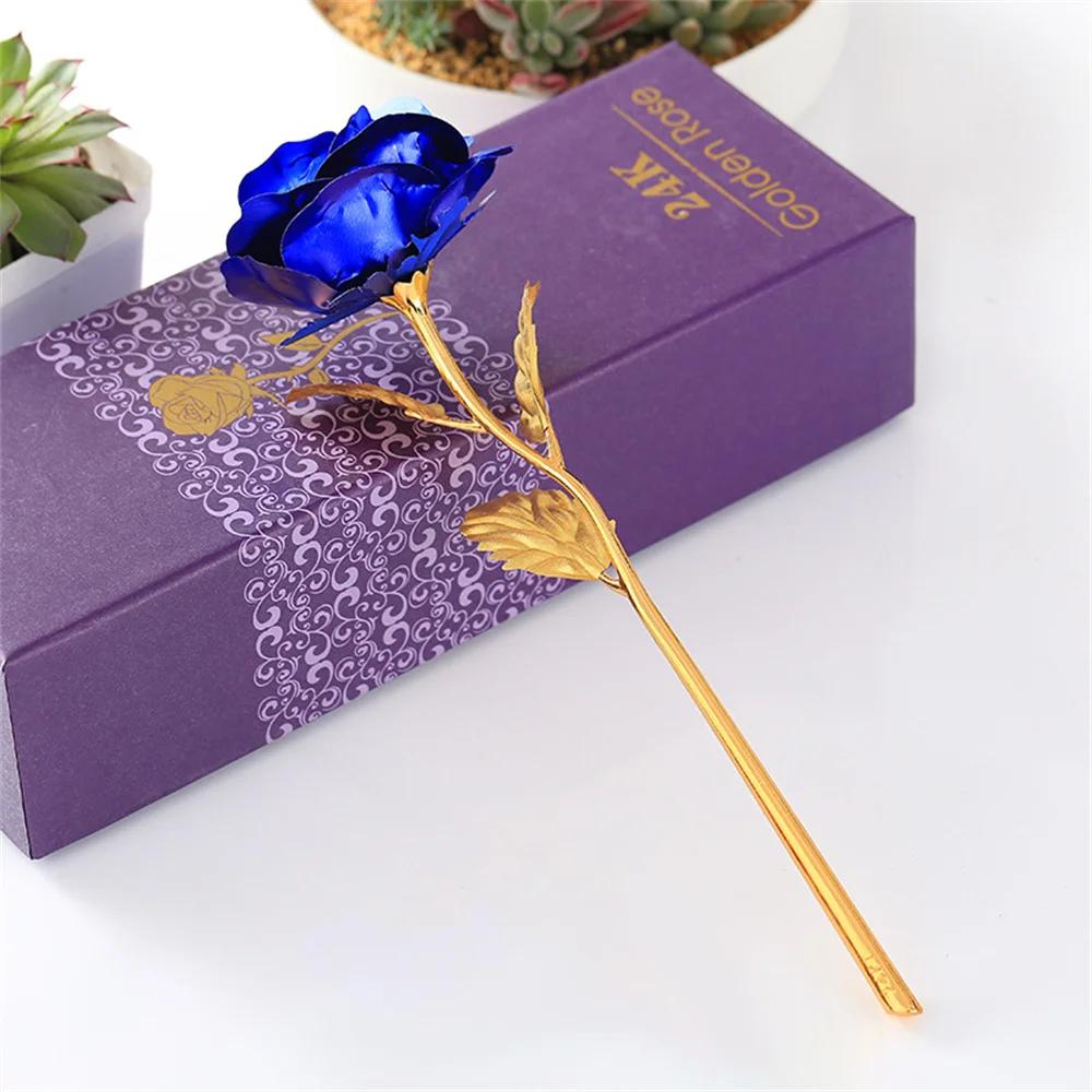 Rosa artificial do ouro 24k com caixa, Rosas falsas, Presente do dia dos namorados, Presente presente, Flor de sabão, Flores da folha, Decoração Home - Image 1
