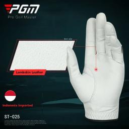 Pgm 1 peça luvas de golfe de couro de pele de cordeiro respirável verão masculino mão esquerda mão direita luvas proteção palma luvas esportivas - Image 4