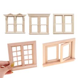 Janelas Miniaturas e Janelas Deslizantes para Casa de Bonecas, Móveis Pintados, Decoração Modelo, Toy Doll, Acessórios, 1:12 - Image 1