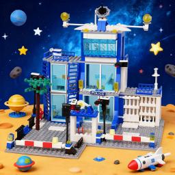 Blocos de montagem do departamento de polícia de alta dificuldade, carro, brinquedos educativos diy para crianças, pequenas partículas, ferramentas de aprendizagem criativas - Image 4