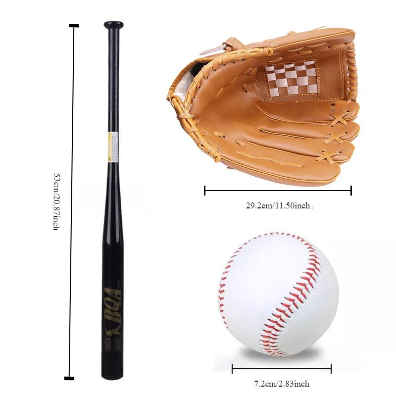 Bastão de beisebol profissional conjunto com luva, equipamento Softball Stick, vara para a juventude e treinamento esportivo ao ar livre, 21in - Image 1