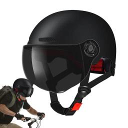 Capacete de motocicleta ajustável com viseira, capacetes de ciclismo antichoque, óculos destacáveis antiofuscantes, dureza 2H, chapéu de segurança anti-UV - Image 3