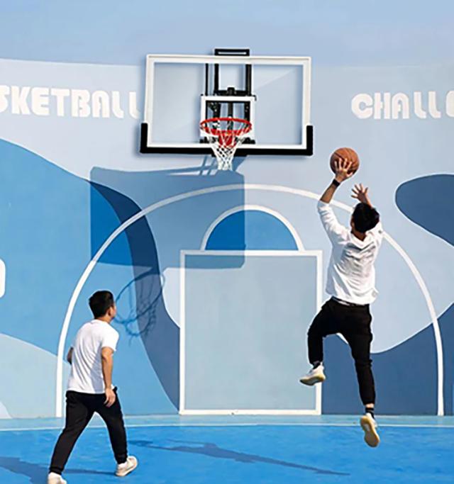Cesta de Basquete Ajustável com Encosto para Montagem na Parede - Opções de 72" e 60"