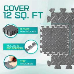 Puzzle Fitness Mat para Home Gym, Tapete de Yoga antiderrapante, Telhas de assoalho de espuma interligadas EVA, Equipamento Home Gym, 1-12Pcs - Image 5