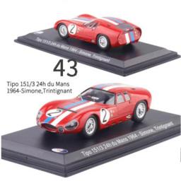Escala 1:43: carro de corrida clássico com capa transparente, miniatura de liga metálica diecast, brinquedos, coleção de carrinhos - Image 4