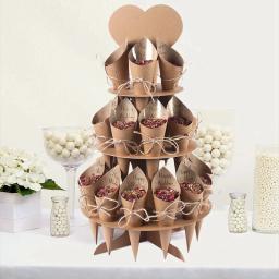 Grão de madeira confetes cone titular rosa secas flor pétala decoração do casamento para casamentos aldeia decoração festa de casamento confetes - Image 5