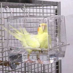 Caixa banho para pássaros, gaiola suspensa, brinquedo para banheira, para periquitos, calopsitas, lovebird, caixa banho - Image 4