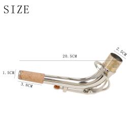 Banhado a prata Extended Saxofone Tenor Bent Neck, Woodwind substituição parte acessórios, latão de alta qualidade, 27,5mm - Image 3