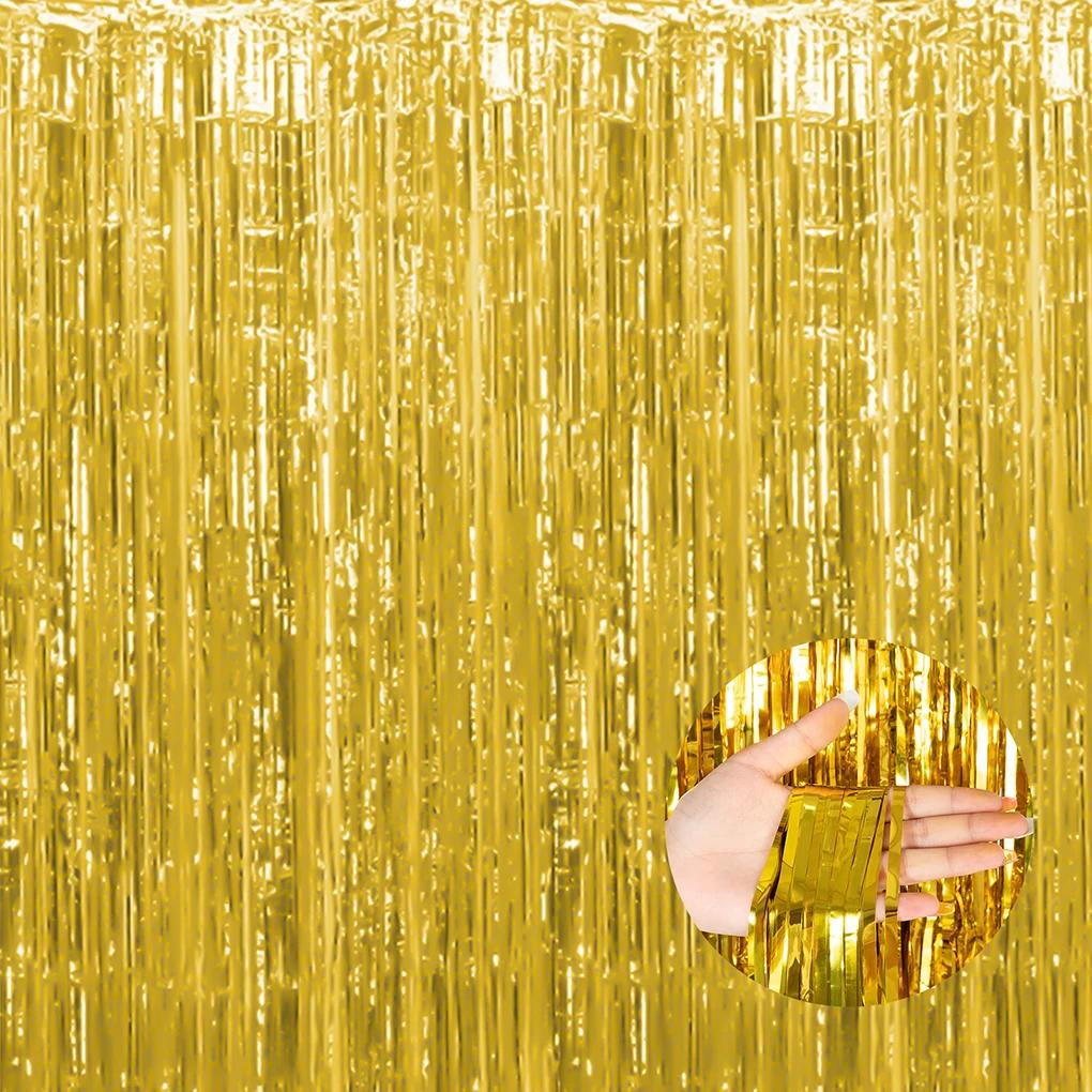 Alumínio Foil Photo Backdrop, Cortina De Franja, Birthday Party Streamers, Decorações De Festa Vermelha, 6.5ft, 1Pc Set - Image 1