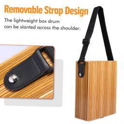 Portátil de viagem cajon caixa tambor mão plana tambor arborizado percussão instrumento com alça transportar saco para acessórios tambor - Image 4