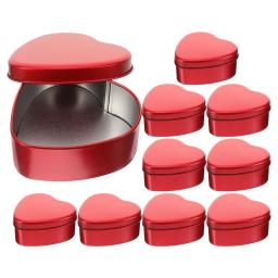10 pçs coração latas de metal metal doces caixas de chocolate caso latas recipientes com tampa para fazer doces roxo 9x9x45cm - Image 6