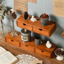 Caixa De Armazenamento De Gaveta De Madeira Retro, Organizador De Mesa, Organização De Armazenamento De Mesa, Jóias Para Casa, Maquiagem, Molho Recipiente De Louça - Image 3