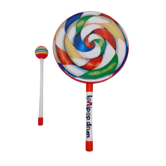 Tambor Lollipop Infantil 6, 8 e 10 Polegadas - Instrumentos de Percussão para Aprendizagem Musical e Auxílio no Ensino