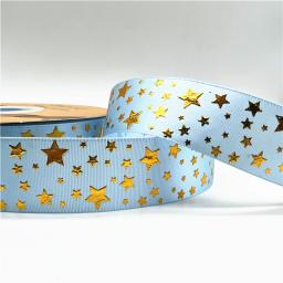 5 jardas 25mm poliéster fita de impressão estrelas fita para design artesanal arco casamento decoração natal diy bift caixa embalagem - Image 5