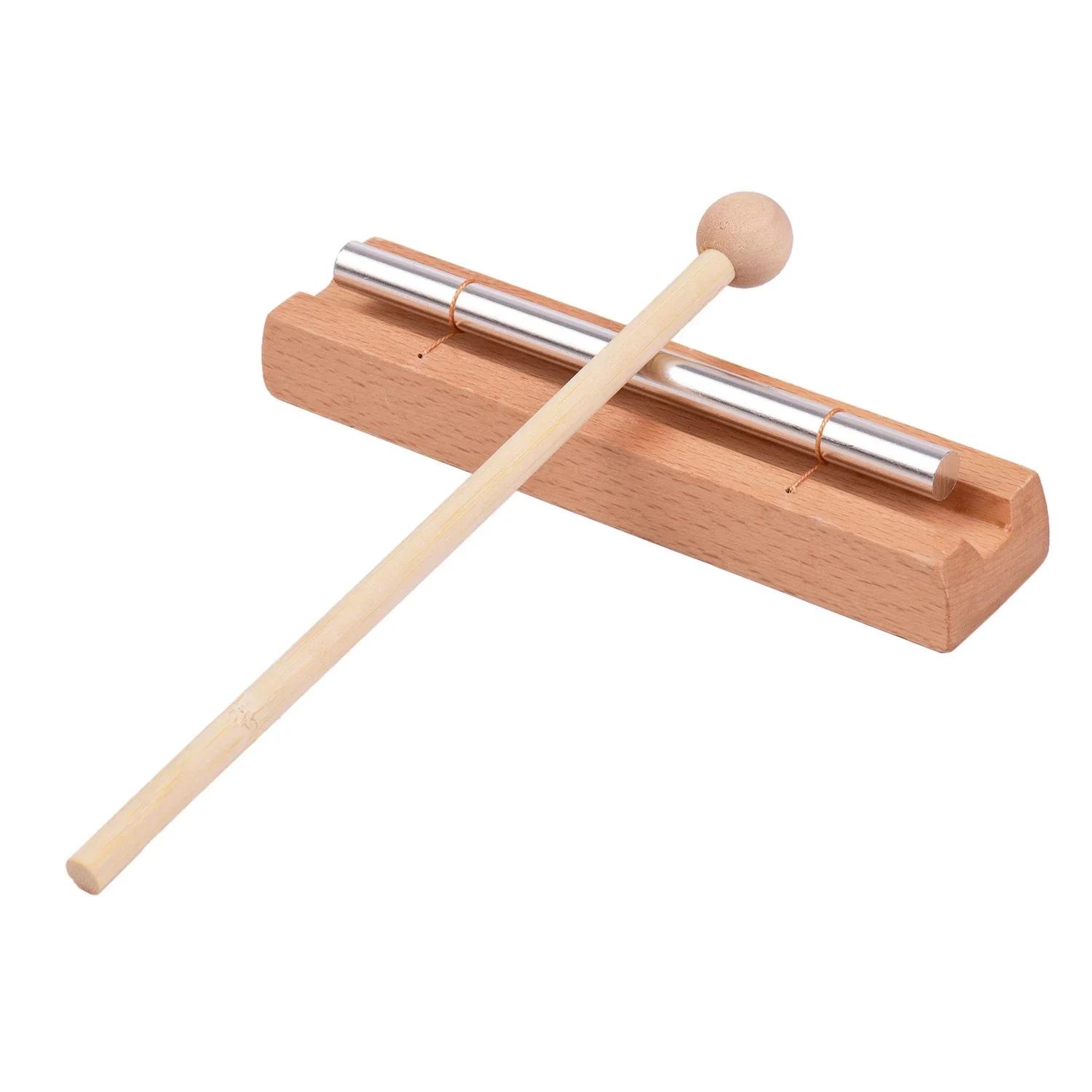 Meditação carrilhão sala de aula de madeira com martelo instrumento de percussão lembrete sino com martelo para a oração musical chime madeira - Image 1
