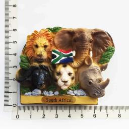 África do Sul 3D Lembranças Animais, Ímã de geladeira, Frigorífico Adesivo, África's Big Five, Resina Pintado Artesanato, Idéia do presente, 3D - Image 3