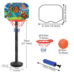 Conjunto de cesta de basquete infantil portátil, 31 '', altura ajustável, equipamento de treinamento ao ar livre, quintal, segurança, jogo esportivo engraçado - Image 5