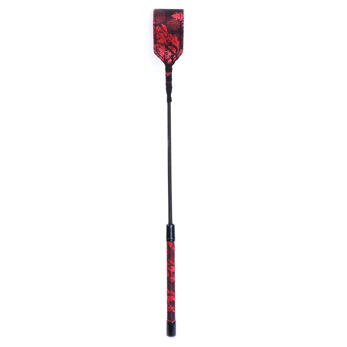 Chicote de couro PU equestre, qualidade premium, capa de pano vermelho, colheita de 45cm, novo - Image 1