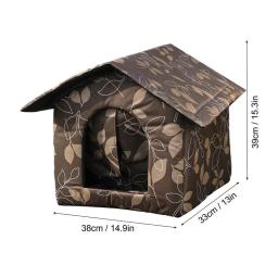 Outdoor Garden Pet House, Waterproof Cat Shelter, Cama de pano Oxford, Cama de sono profundo, Cachorro, Caverna do gatinho, Inverno - Image 6