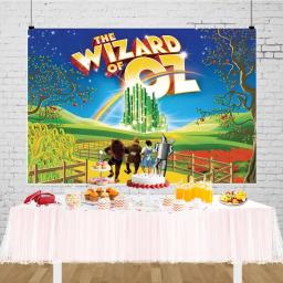 Decoração de fundo para festa de aniversário, fotografia adereços, cabine fotográfica, filme de fantasia, esmeralda, cidade, mago de oz - Image 3