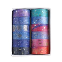 Série Star Fita Bronzing e Papel, DIY Artesanal, Adesivos Decorativos para Tenda, Fita Criativa, 12 Rolos por Conjunto - Image 3